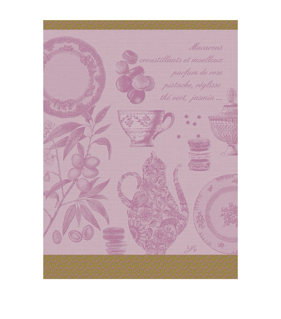 Le Jacquard Français Macarons design tea towel 60cm x 80cm, UK version