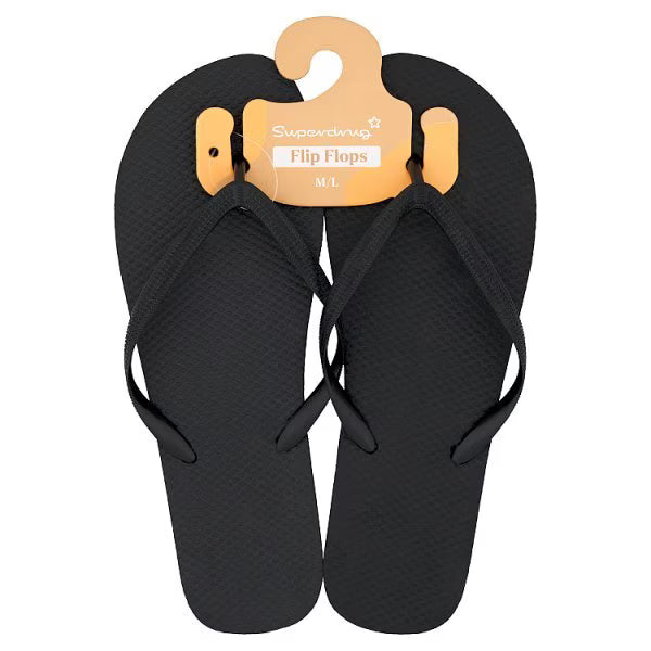 Superdrug black flip flops size M/L (British brand)