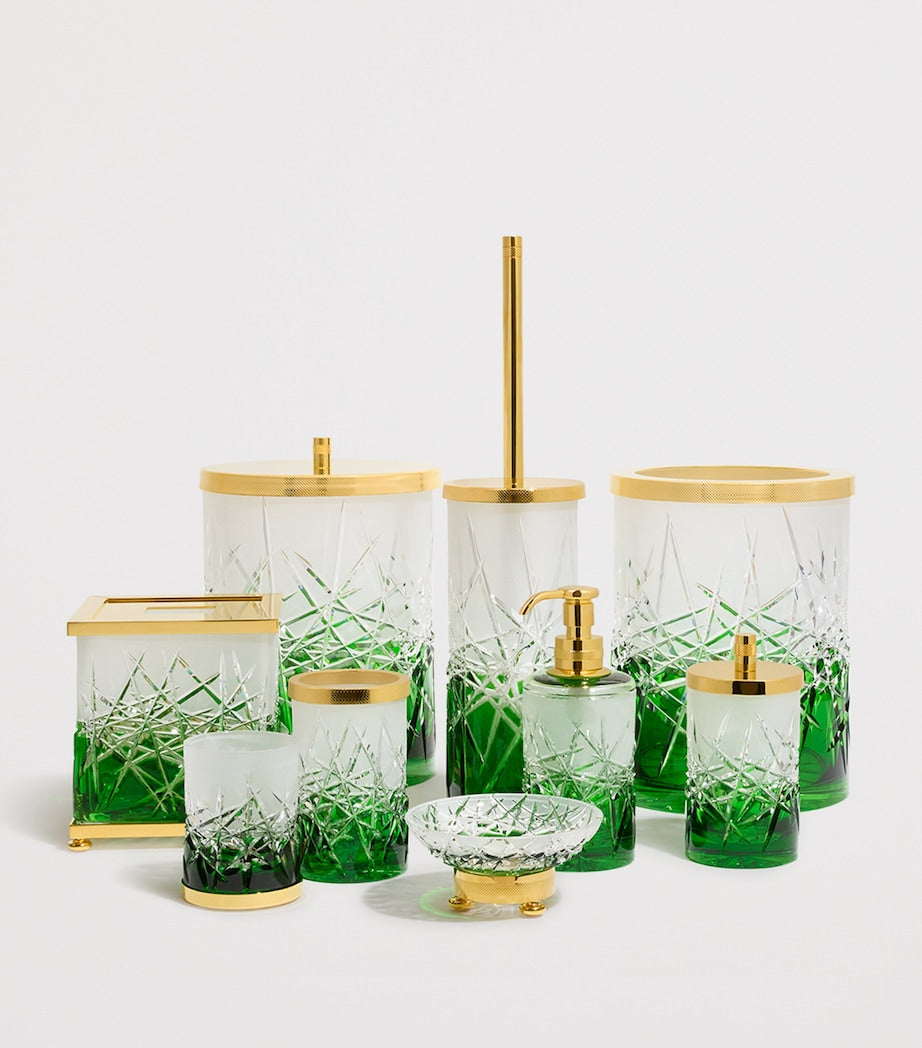 Zodiac Crystal Ivy Green Bathroom Bin (British brand)