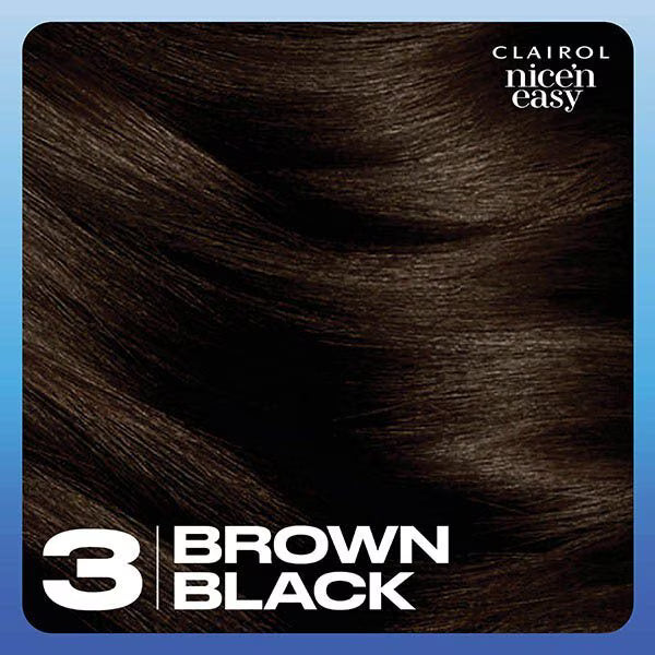 Clairol Nice'n Easy Permanent Hair Dye 3 Brown Black - British product
