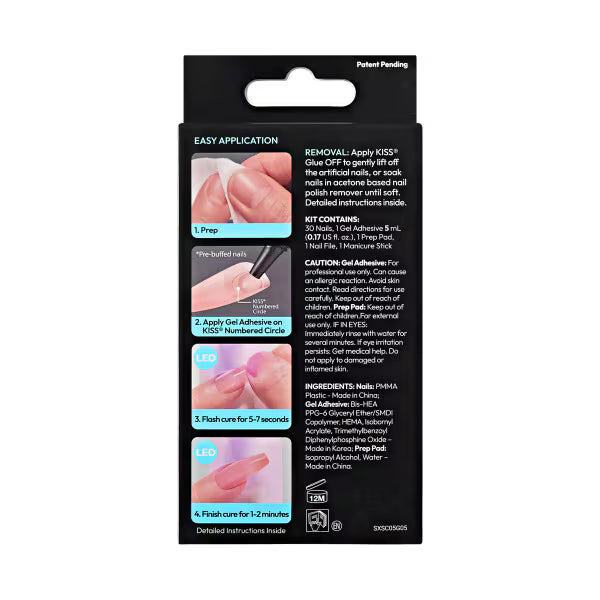 Kiss Salon X-Tend Gel Nail Kit Changed 30 count - British product