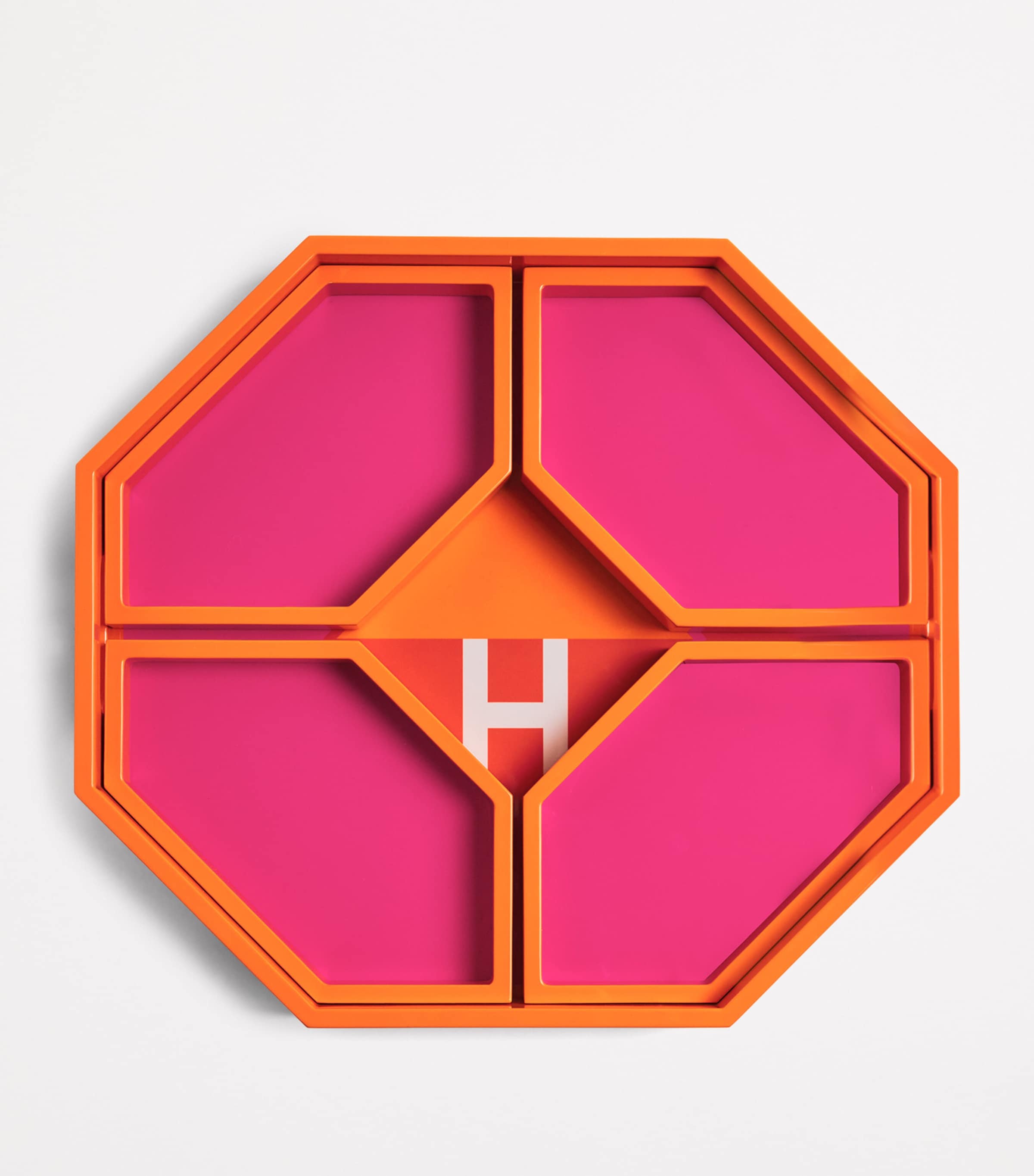 Harrods lacquered wood logo geometric tray 38cm x 42cm, UK version
