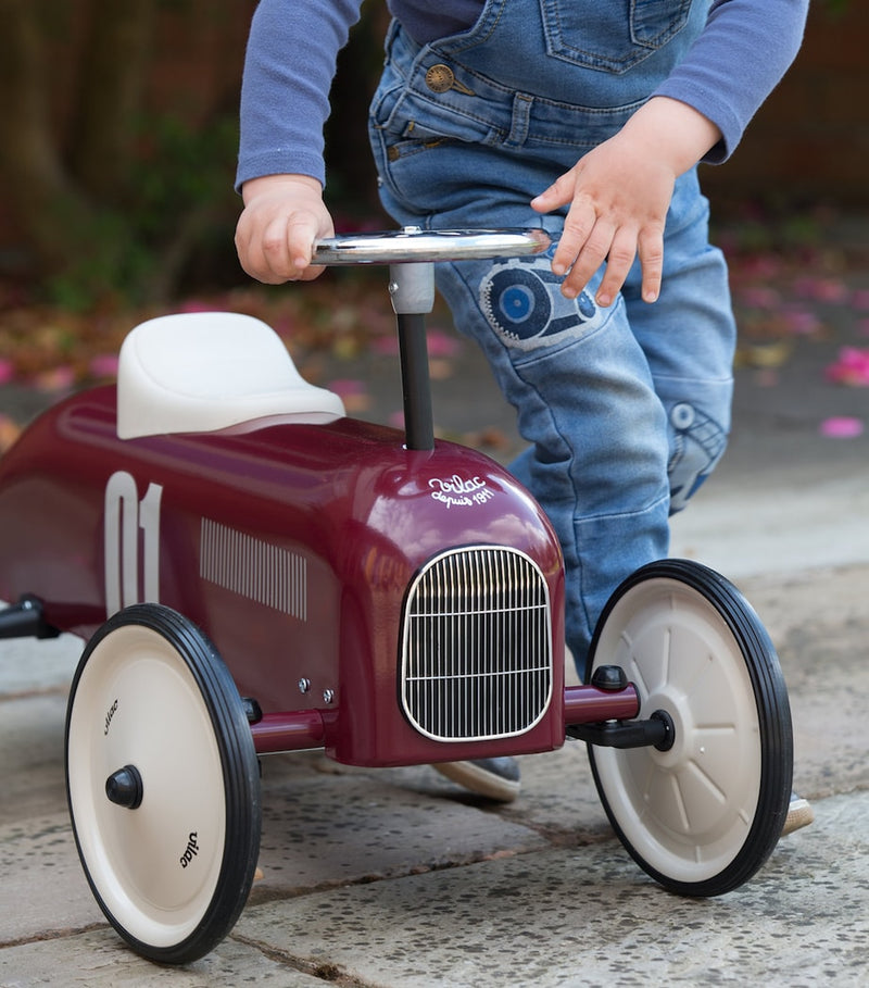 Vilac metal toy car with working steering wheel for toddlers aged 18 months and above (British brand)