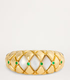 L'ATELIER NAWBAR Yellow Gold, Diamond and Emerald Bond Street Curve Ring