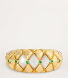 L'ATELIER NAWBAR Yellow Gold, Diamond and Emerald Bond Street Curve Ring