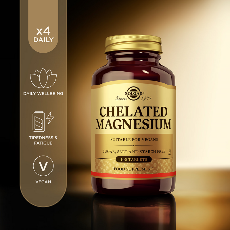 Solgar chelated magnesium tablets 100 pack (British brand)