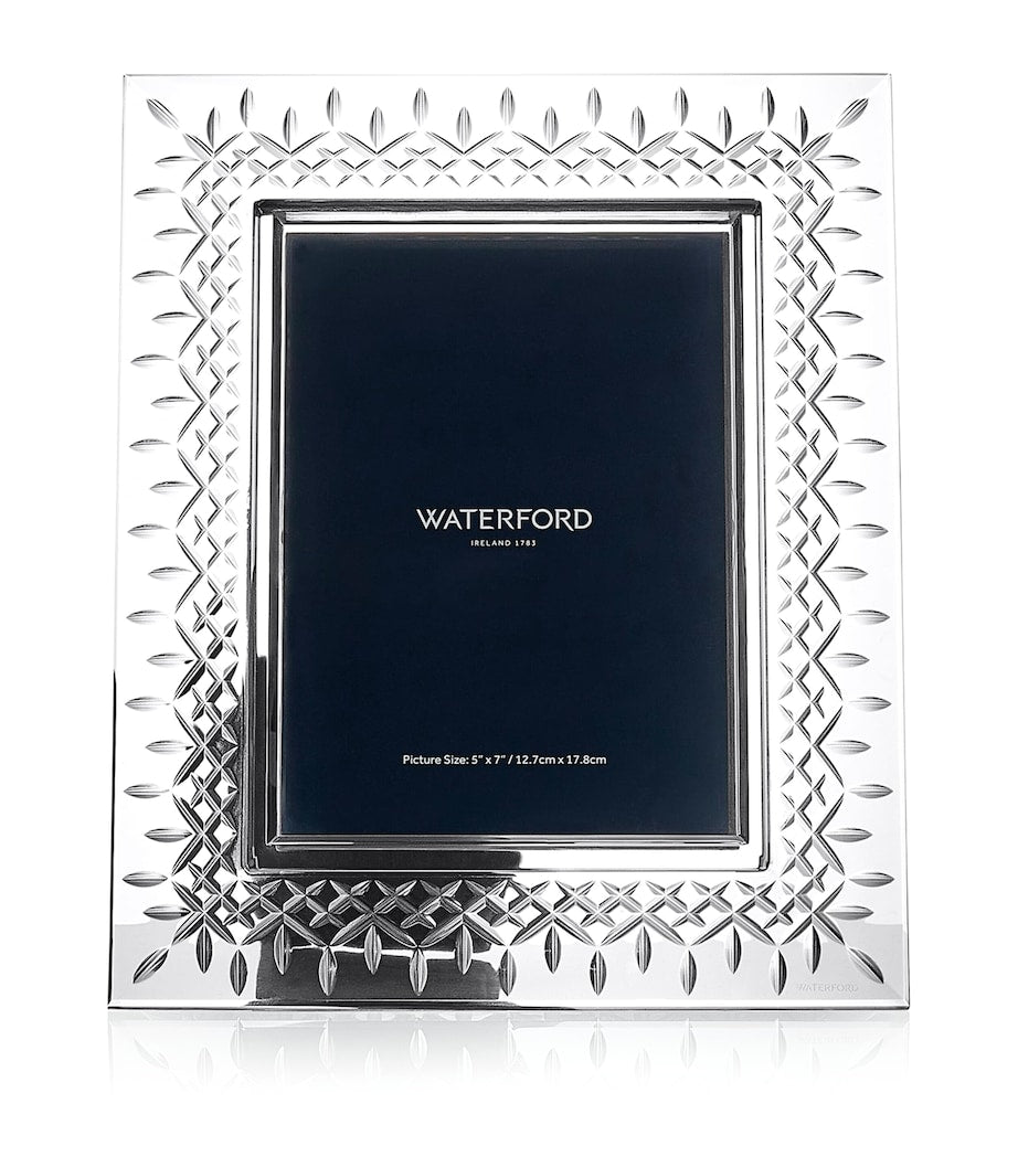 Waterford crystal picture frame for 5x7 photos with crosshatch cut (British brand)