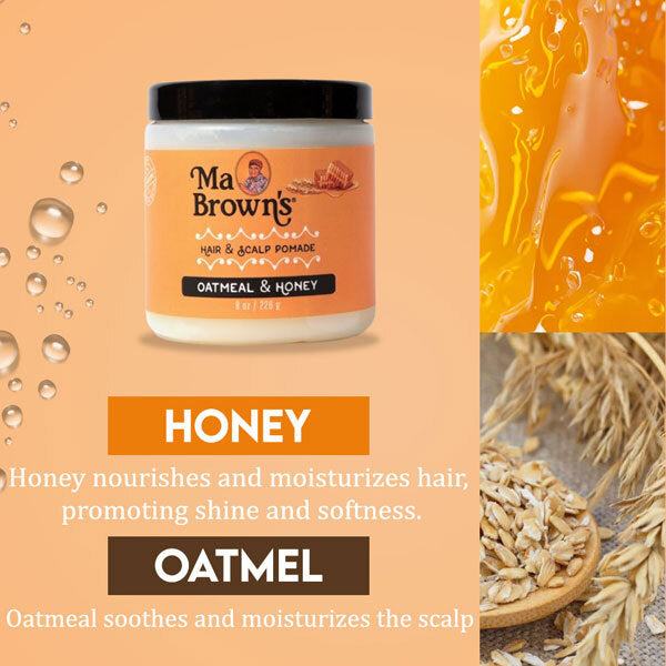 Ma Brown's Hair Pomade Oatmeal Honey, imported from the UK