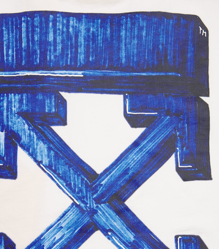 Off-White Kids Cotton Arrows T-Shirt for ages 4-12+ years, imported from the UK