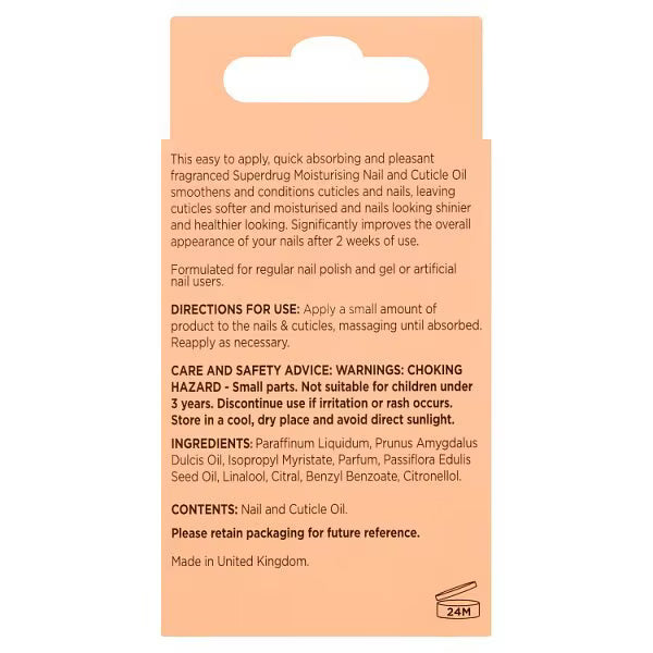 Superdrug Nail and Cuticle Oil Maracuja Sweet Almond (British brand)