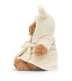 Jellycat Bartholomew Bear with Bathrobe soft toy 26cm, UK version