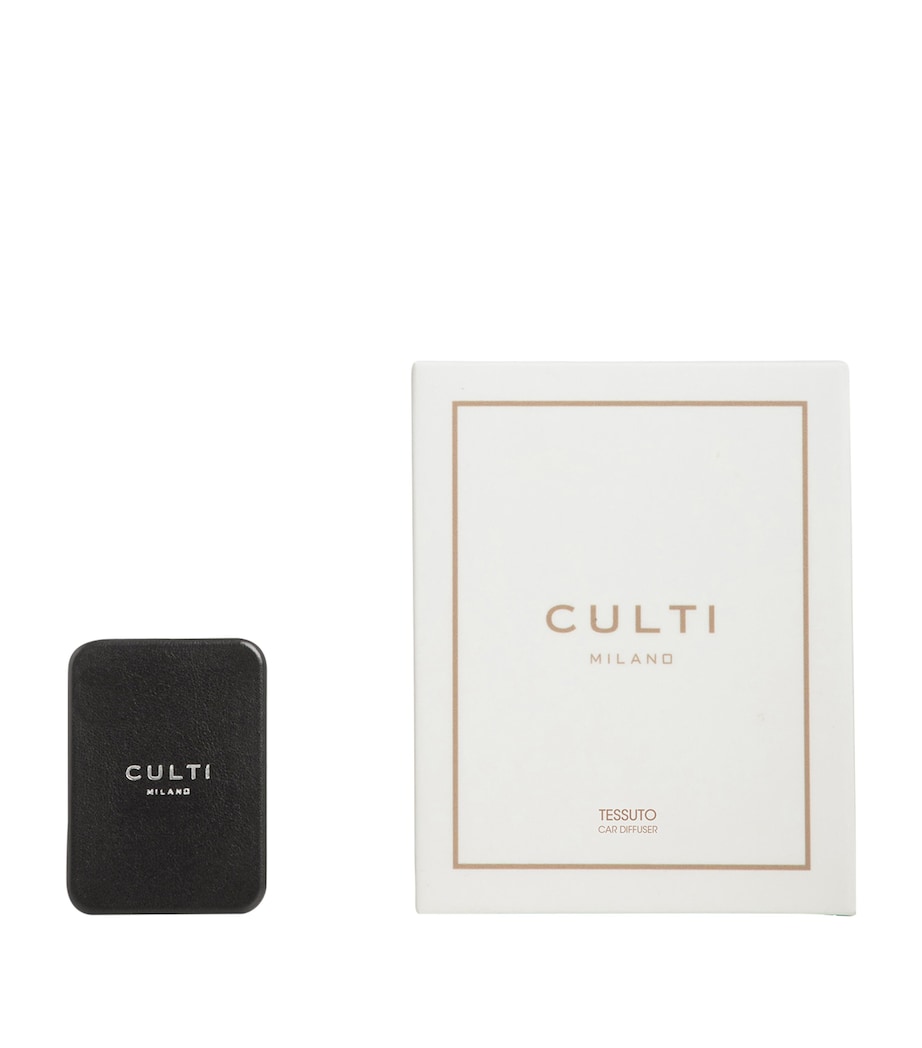 Culti Milano Tessuto car diffuser with cassis leaf, cotton flowers, and musk - British product