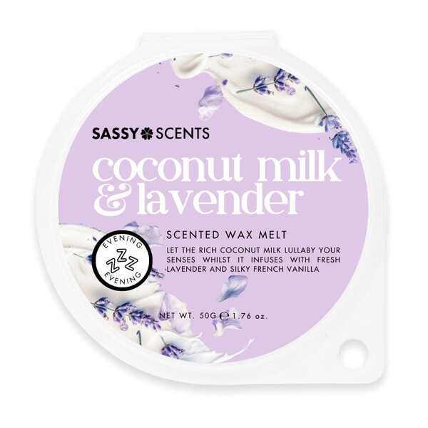 Sassy Scents Coconut Milk & Lavender Wax Melt 50g (British brand)
