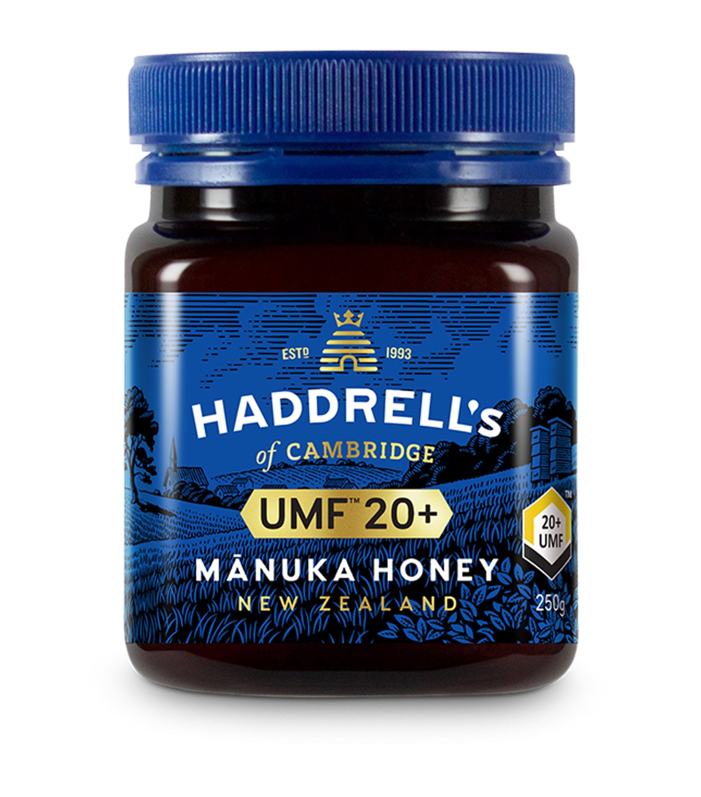 Haddrell's of Cambridge Manuka honey UMF 20+ 250g, imported from the UK