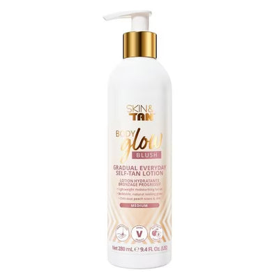 Skin & Tan Body Glow Blush Medium Gradual Tanning Lotion 280ml