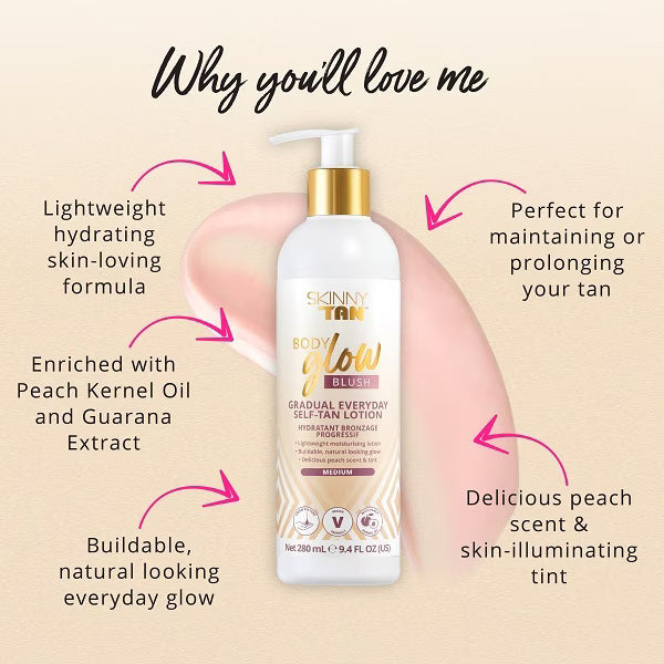 Skin & Tan Body Glow Blush Medium 280ml (British brand)