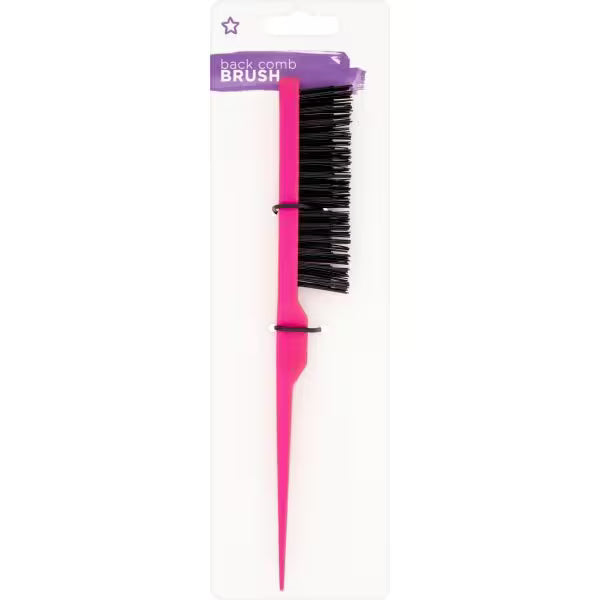 Superdrug Pink Back Comb Brush for Hair Styling Tools (British brand)