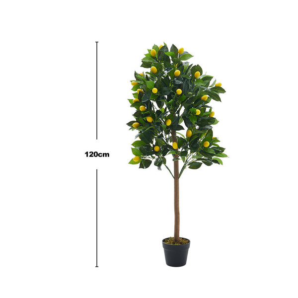 Livingandhome Artificial Potted Lemon Tree 120cm, UK version