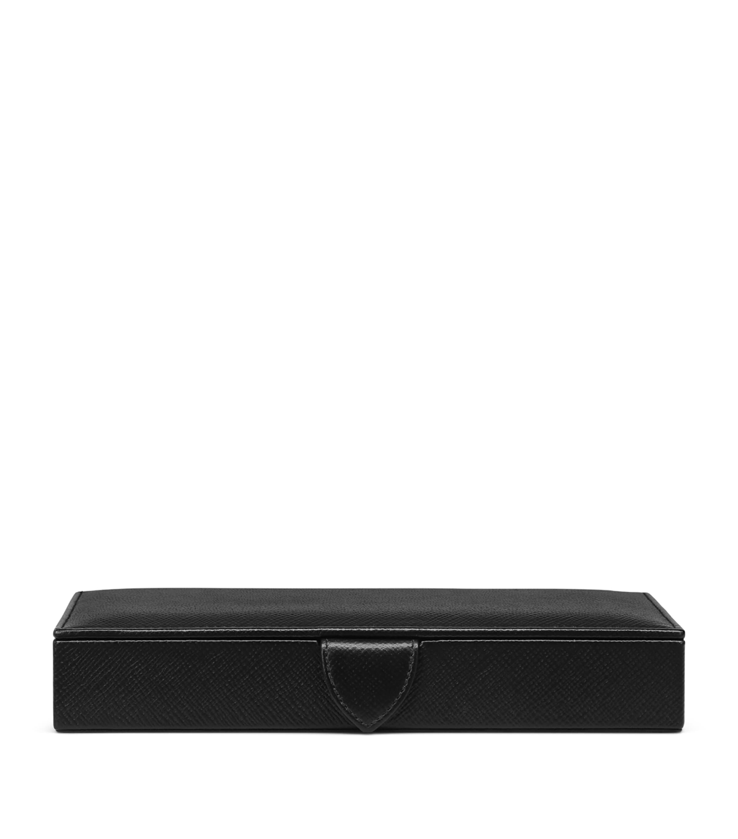 Smythson Leather Panama Cufflink Box