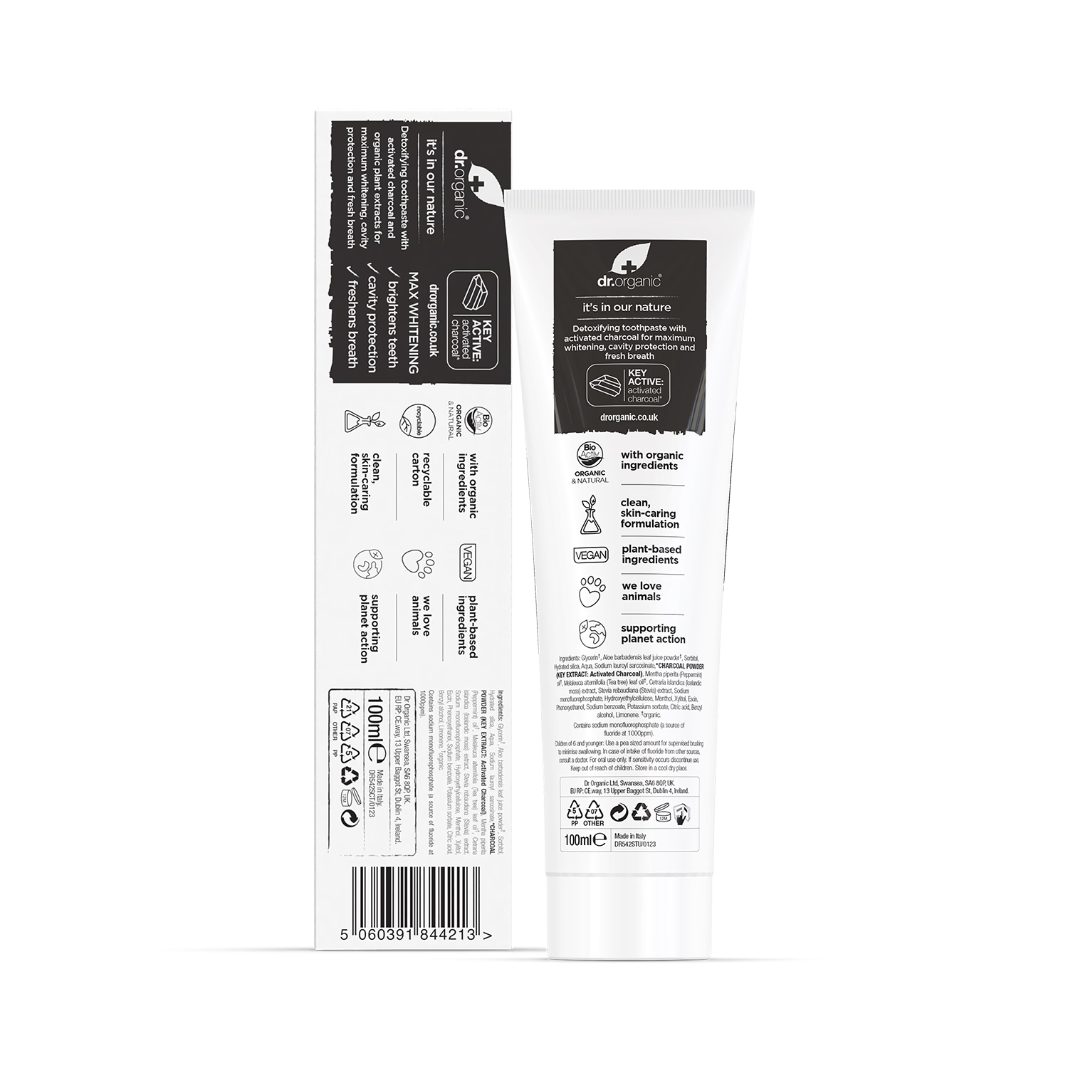 Dr Organic Charcoal Toothpaste Activated 100ml - British product