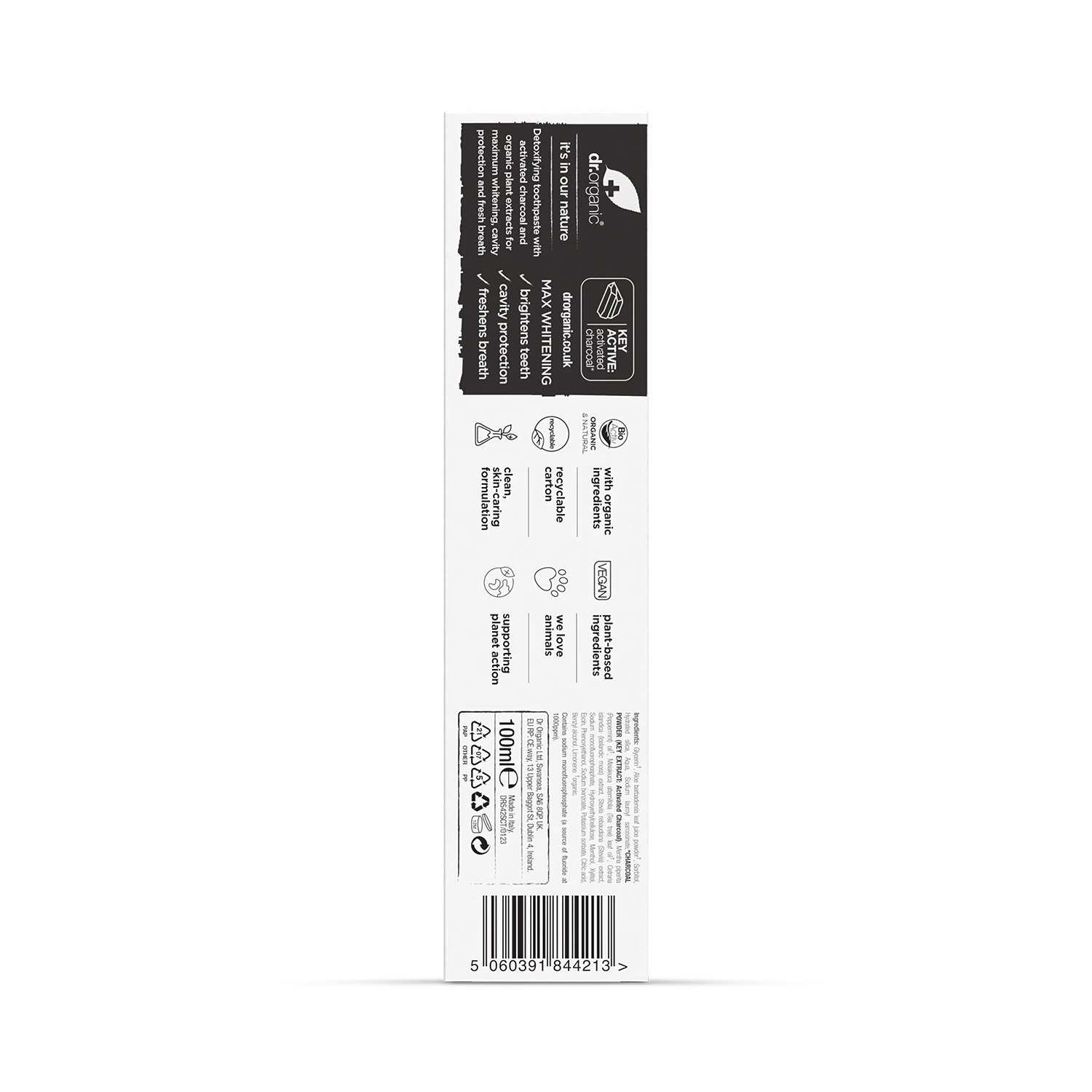 Dr Organic Charcoal Toothpaste Activated 100ml - British product