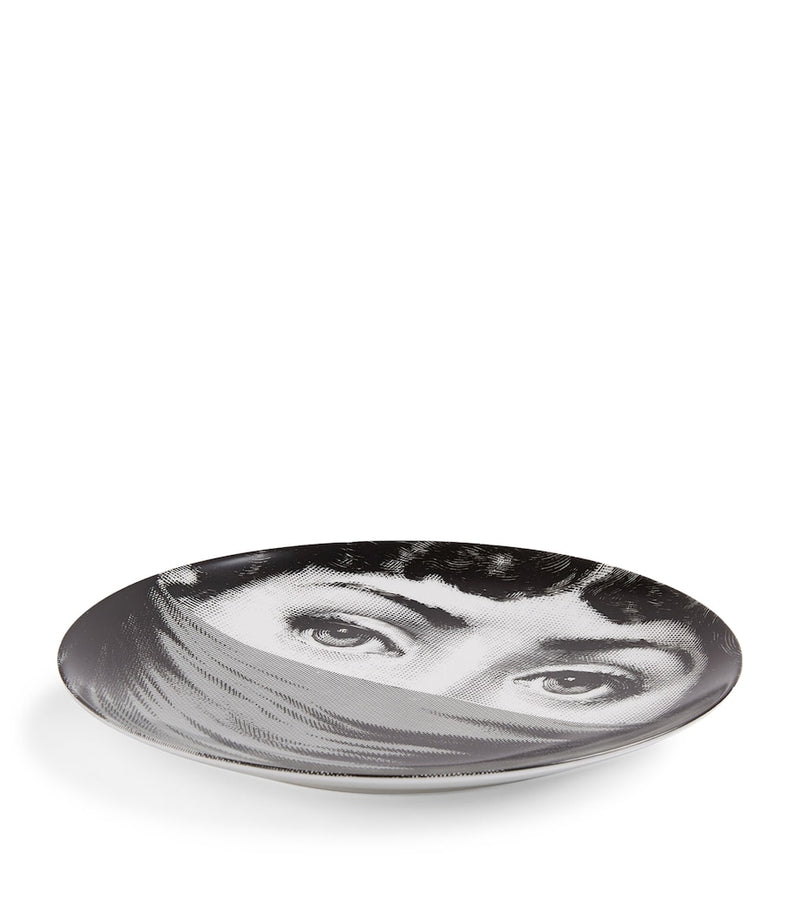 Fornasetti porcelain wall plate with illustrated design 26cm - British product