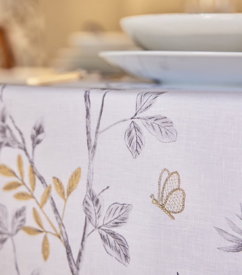 Alexandre Turpault Linen Botanical Tablecloth (170cm x 380cm)