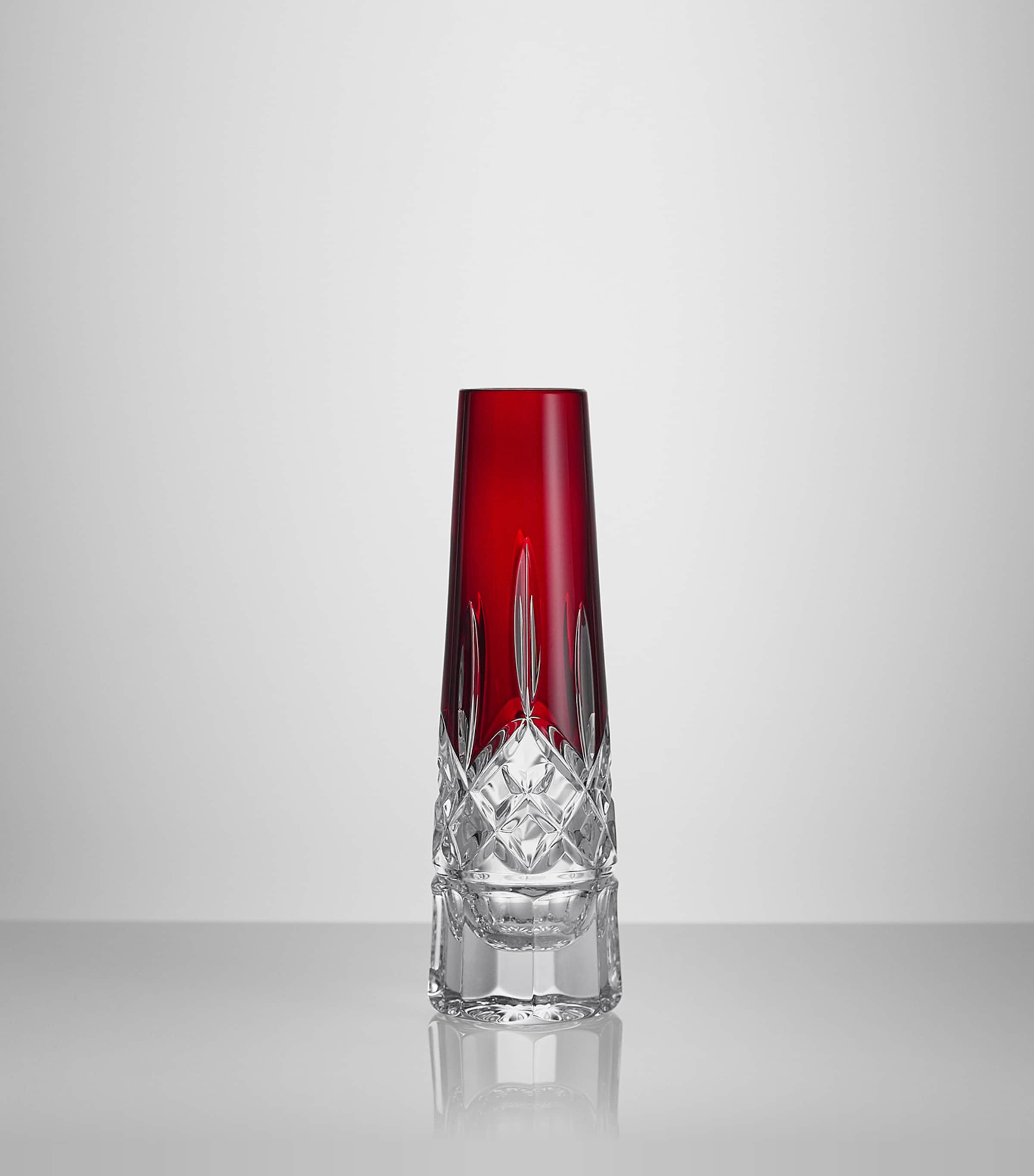 Waterford Crystal red bud vase 18cm (British brand)