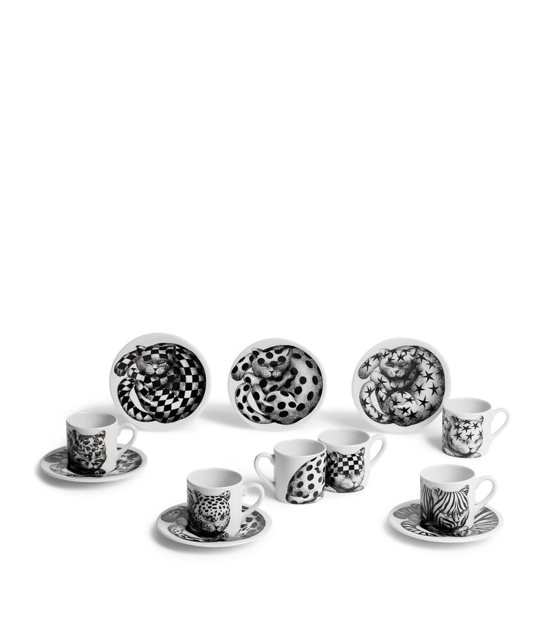 Fornasetti Set of 6 High Fidelity Coffee Cups