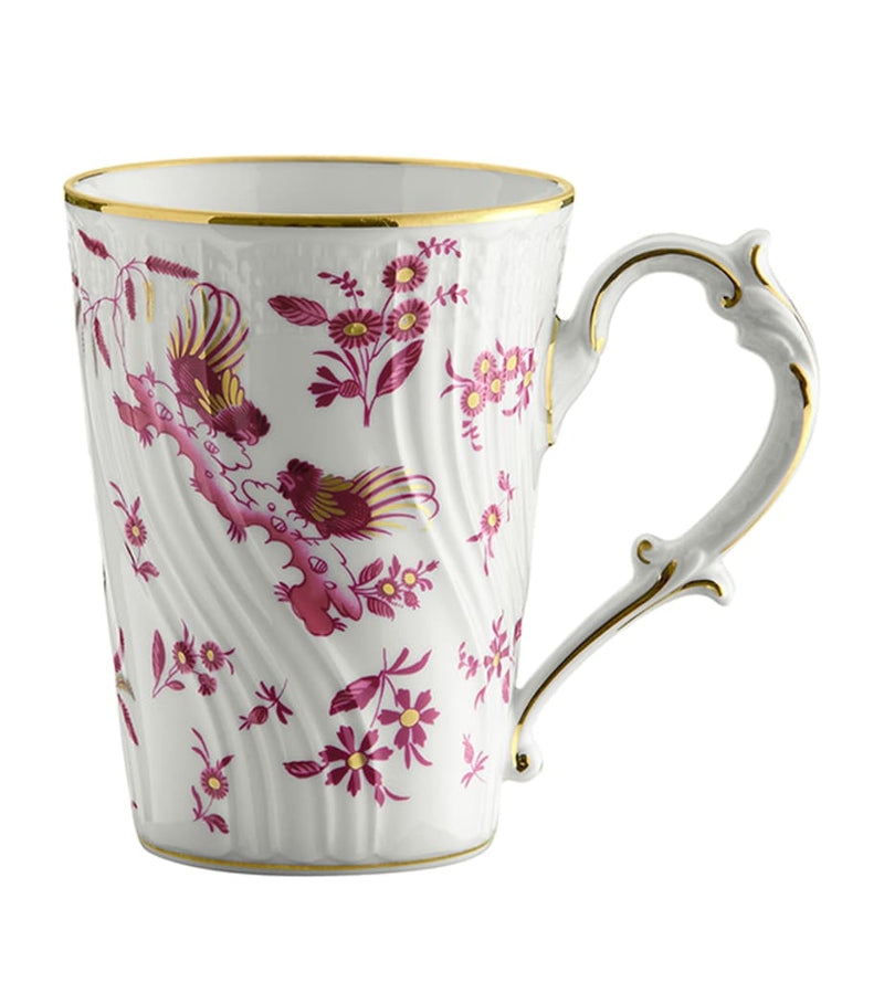 GINORI 1735 porcelain mug with gold accents and bright colour, 400ml, UK version