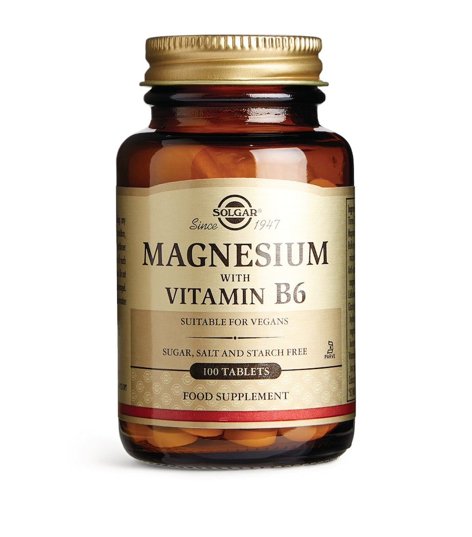 Solgar magnesium and vitamin B6 supplement for women's health, 100 tablets (British brand)