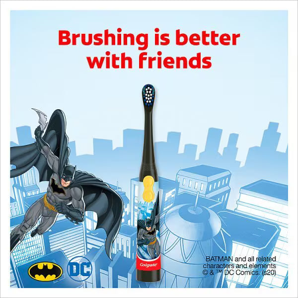 Colgate Batman Kids Battery Toothbrush Extra Soft - British product