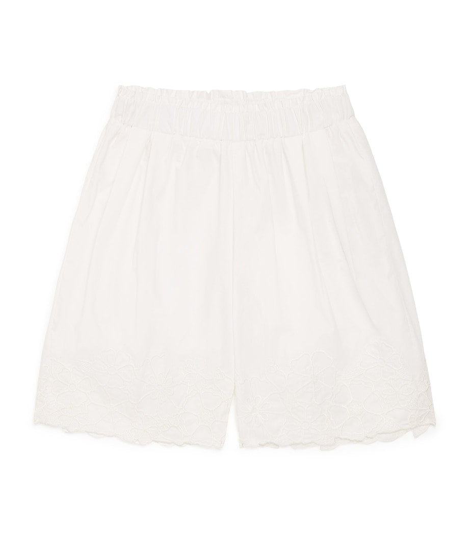 Chloé kids cotton embroidered wide-leg trousers 6-36 months - British product