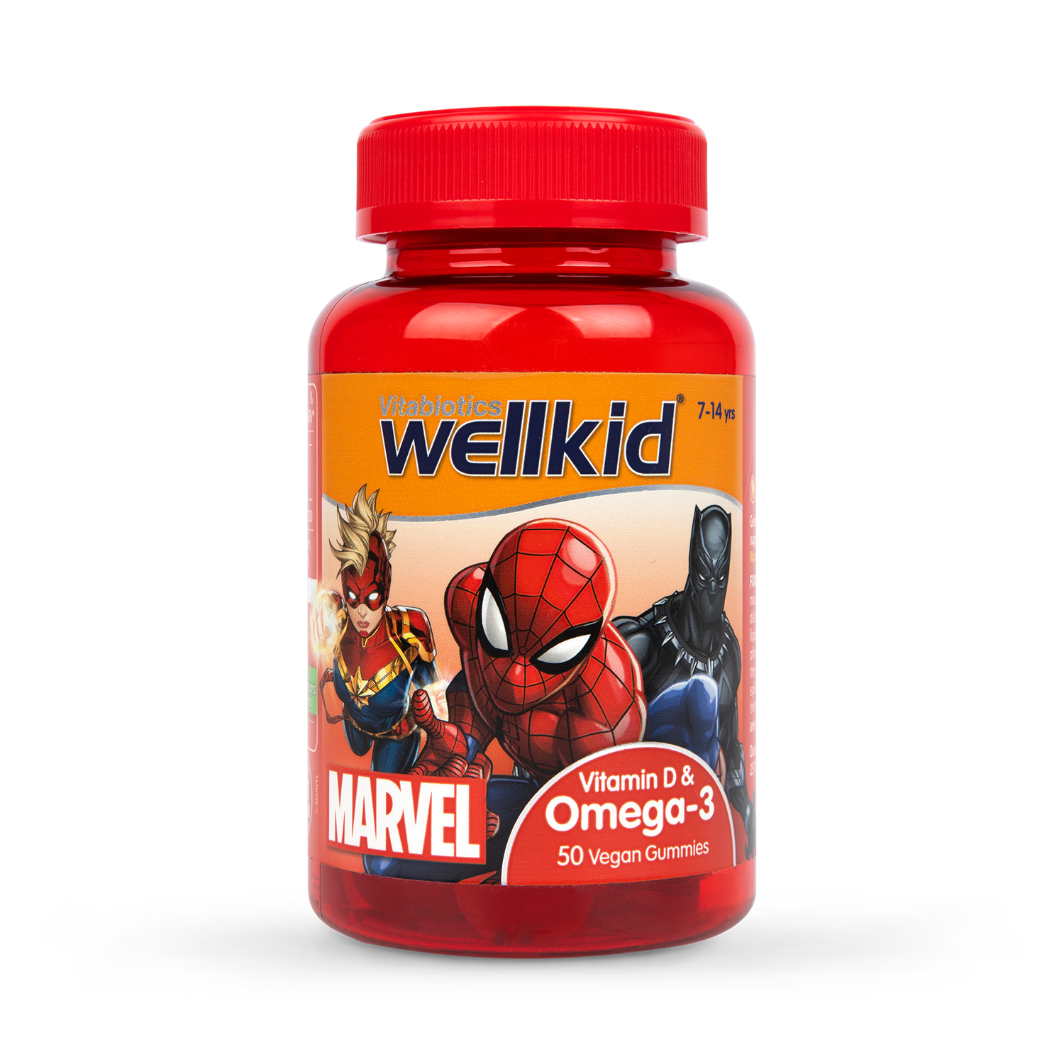 Vitabiotics Wellkid Marvel vegan soft jellies 50 count, imported from the UK