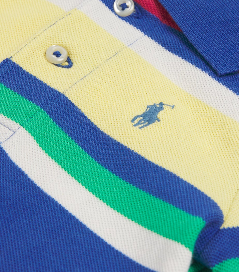 Ralph Lauren cotton stripe polo playsuit for infants 3-12 months, imported from the UK
