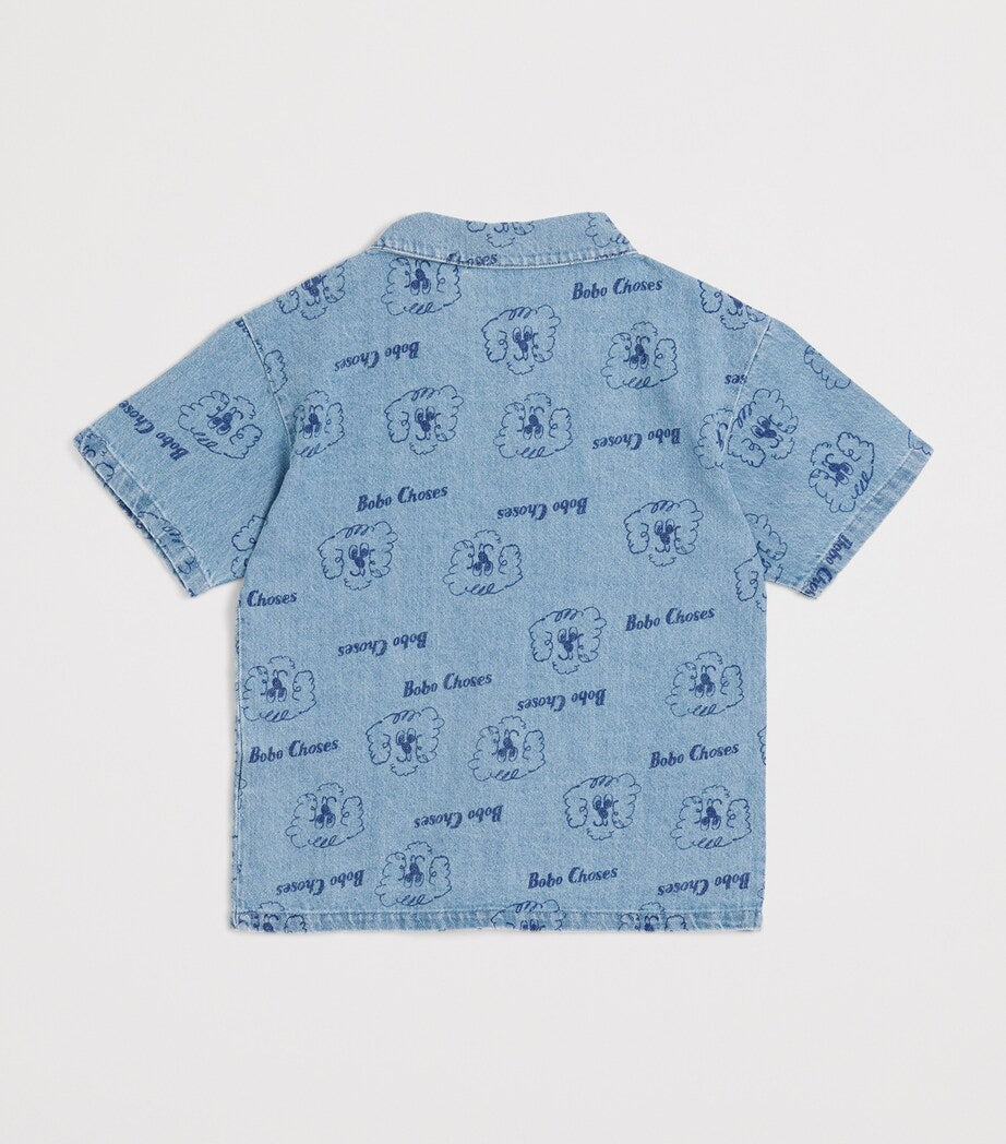 Bobo Choses denim dog logo shirt for children aged 6-7 years - British product