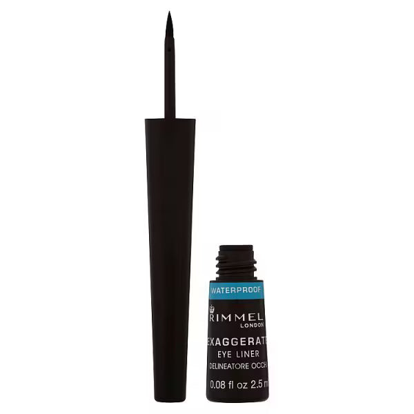 Rimmel Exaggerate Liquid Eye Liner Black, imported from the UK