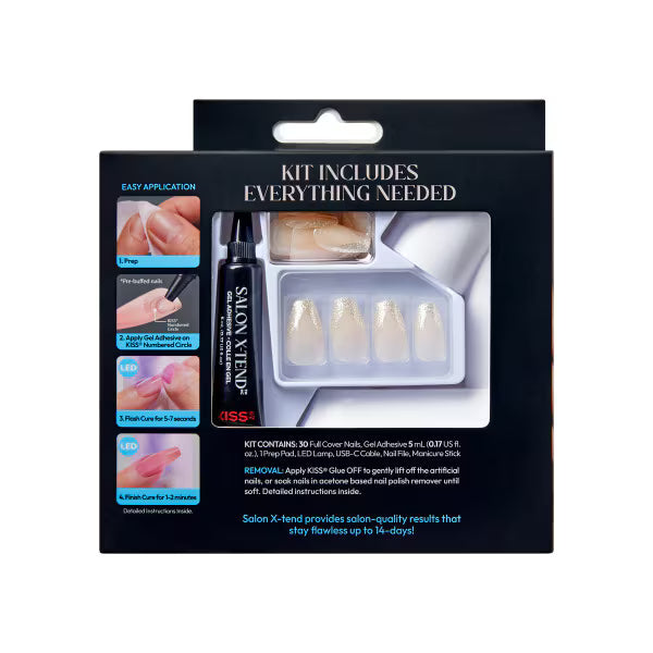 KISS gel nail kit beige medium 30 pieces - British product