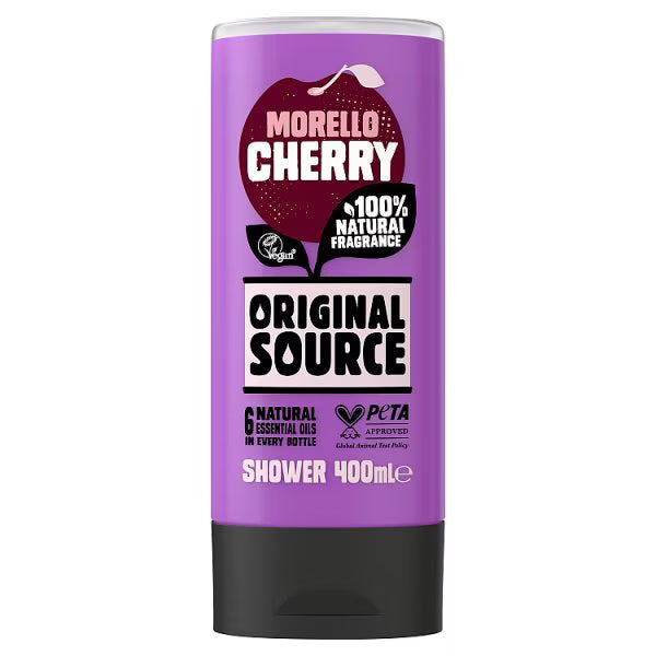 Original Source Morello Cherry Shower Gel 400ml, imported from the UK