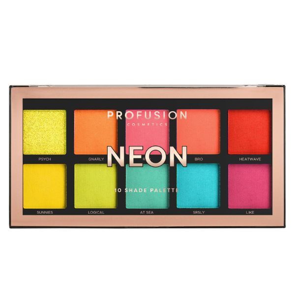 Profusion Cosmetics Neon Eyeshadow Palette 16g, imported from the UK