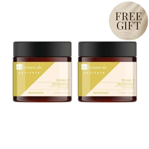 Dr Botanicals Activate Omega 3 Berry Moisturiser 60ml x 2 - British product