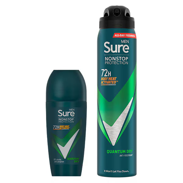 Sure Men Nonstop Quantum Deodorant Bundle 250ml 50ml (British brand)