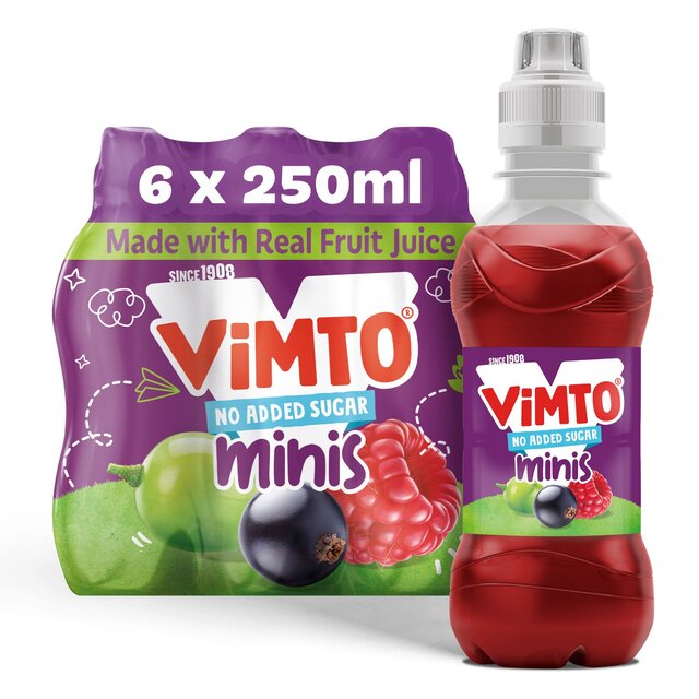 Vimto Original No Added Sugar Real Fruit Still Kid's Juice Drinks   6 x 250ml - McGrocer