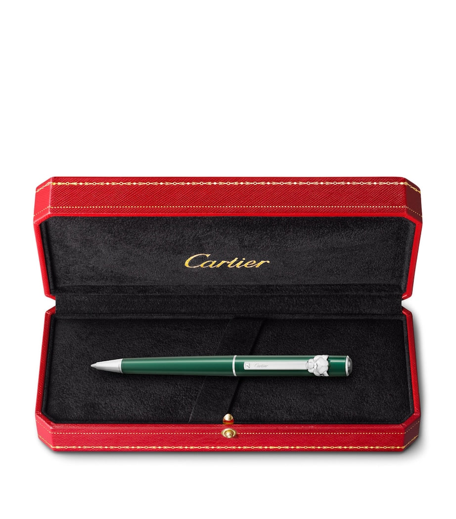 Cartier ballpoint pen with palladium hardware and glossy lacquer 13cm - British product