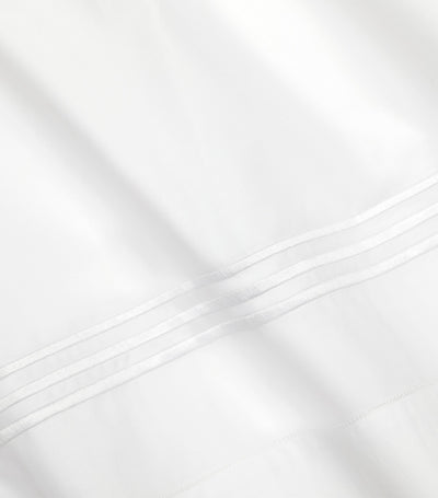 Egyptian Cotton Super King Flat Sheet with Triple Embroidered Stripe, 300cm x 270cm Approx.