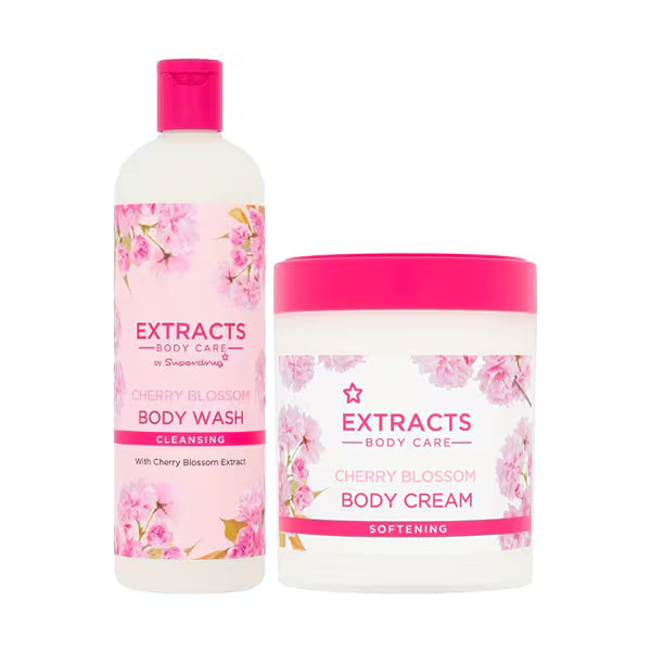 Extracts Cherry Blossom Body Bundle lotion wash 975ml - British product