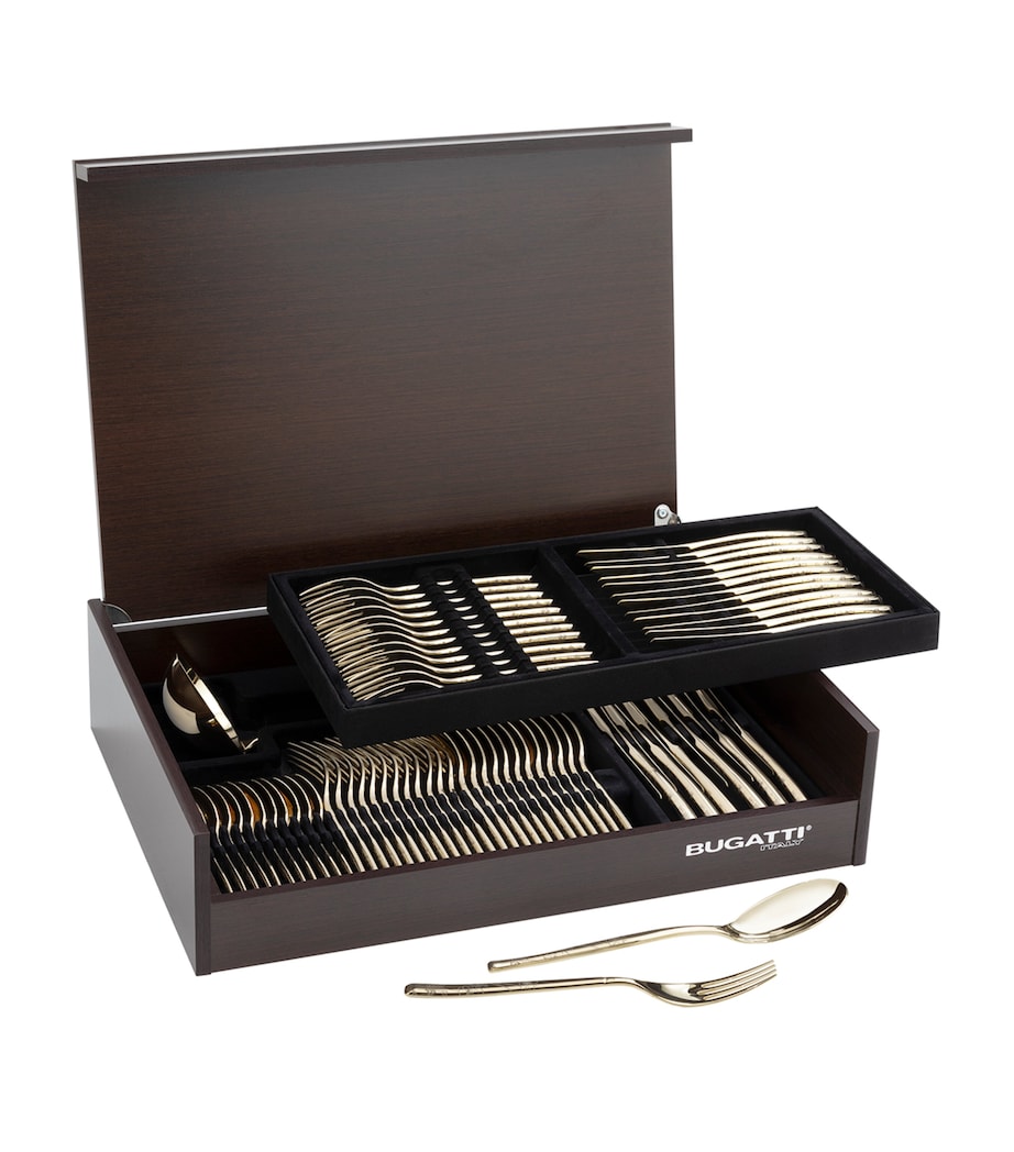 Bugatti Portofino Lady 75-piece cutlery set with floral detailing - British product