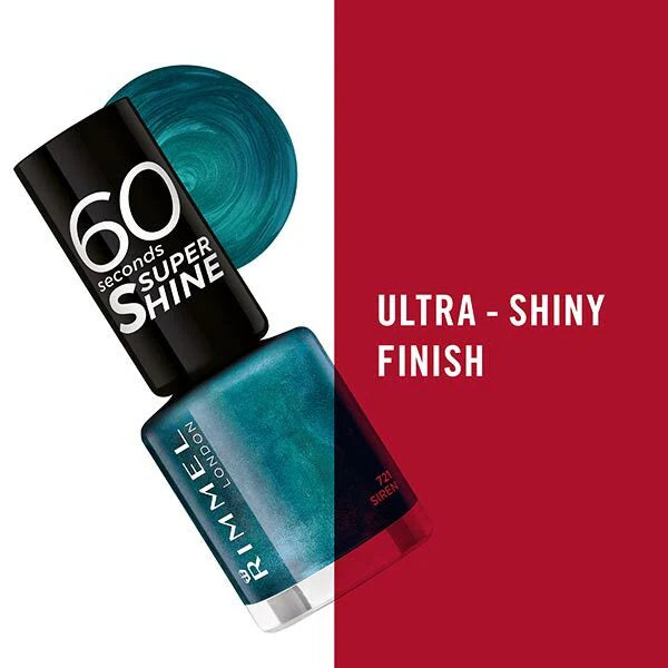 Rimmel Nail Polish Blue Glitter Siren (British brand)
