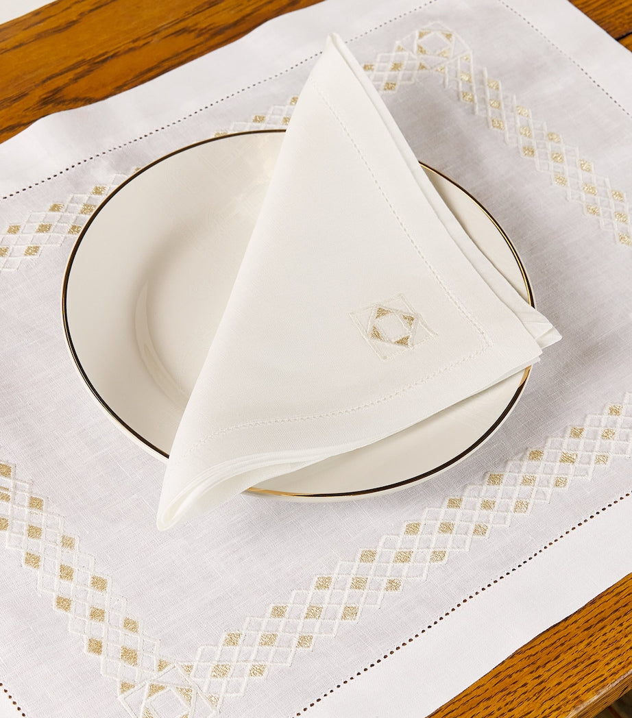 Dea Linen Embroidered Liri Napkin (45cm x 45cm)