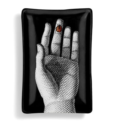 Fornasetti Rectangular Mano Con Coccinella Porcelain Ashtray